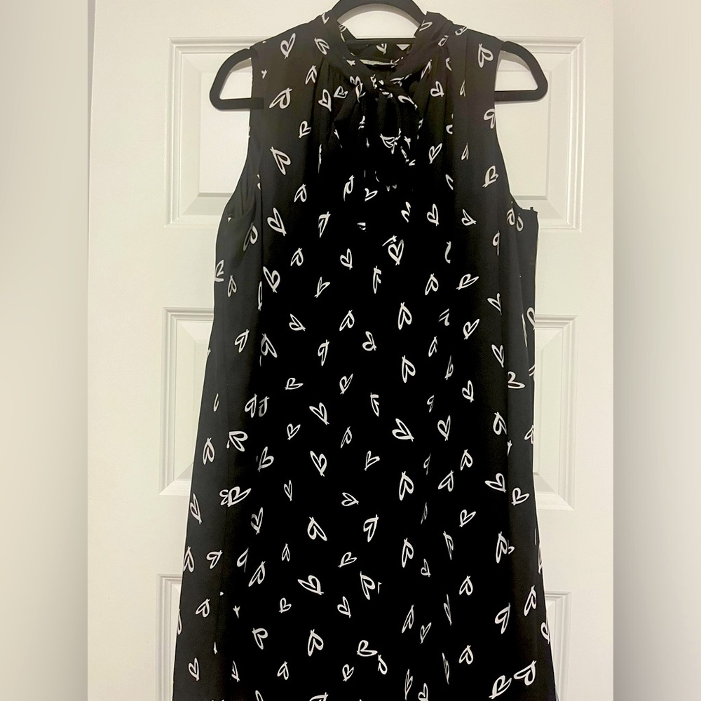 Papaya Black and White Heart Print Dress